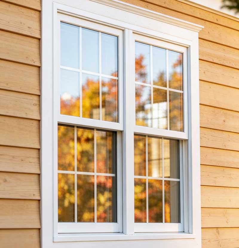 Couple sitting at a table by a large white-framed window enjoying coffee and conversation in a bright modern interior, highlighting natural light, comfort, and professional Window Replacement Atlanta services for stylish, energy-efficient spaces.